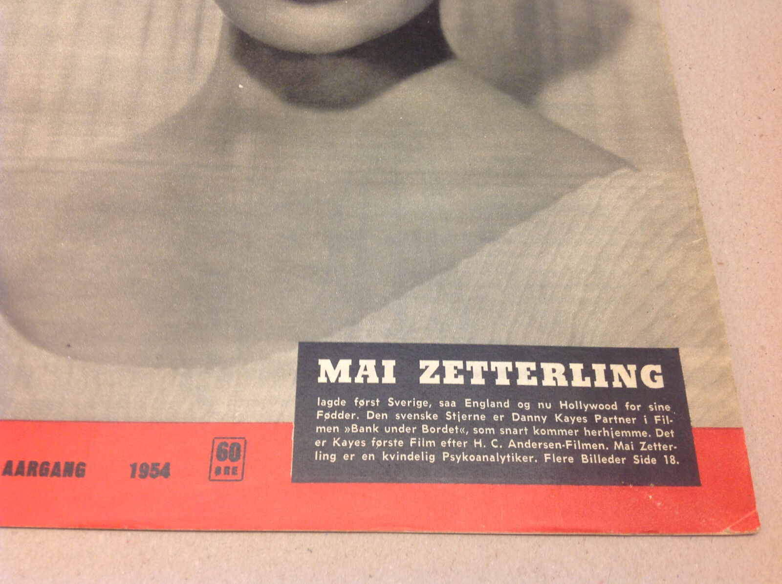 MAI ZETTERLING SWEDEN ON FRONT COVER VINTAGE DANISH Magazine Billed-Bladet 1954