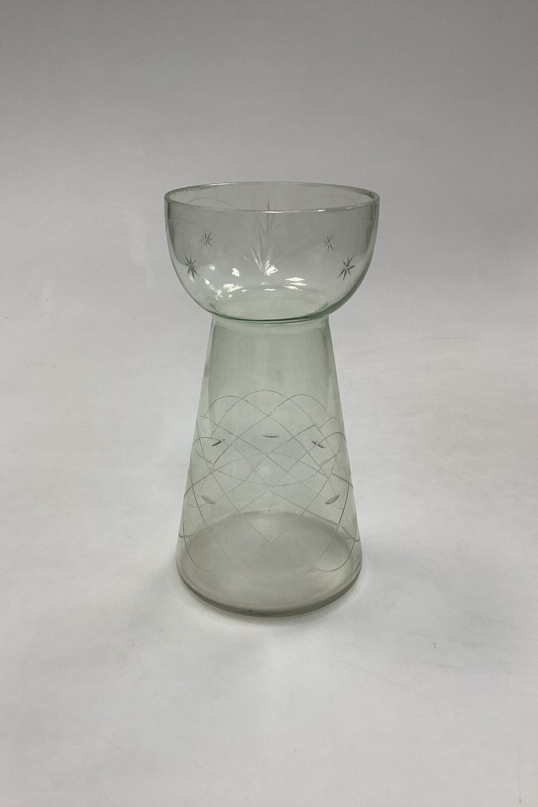 Clear Hyacinth glass with cuts Holmegaard / Kastrup / Fyens Glasvaerk