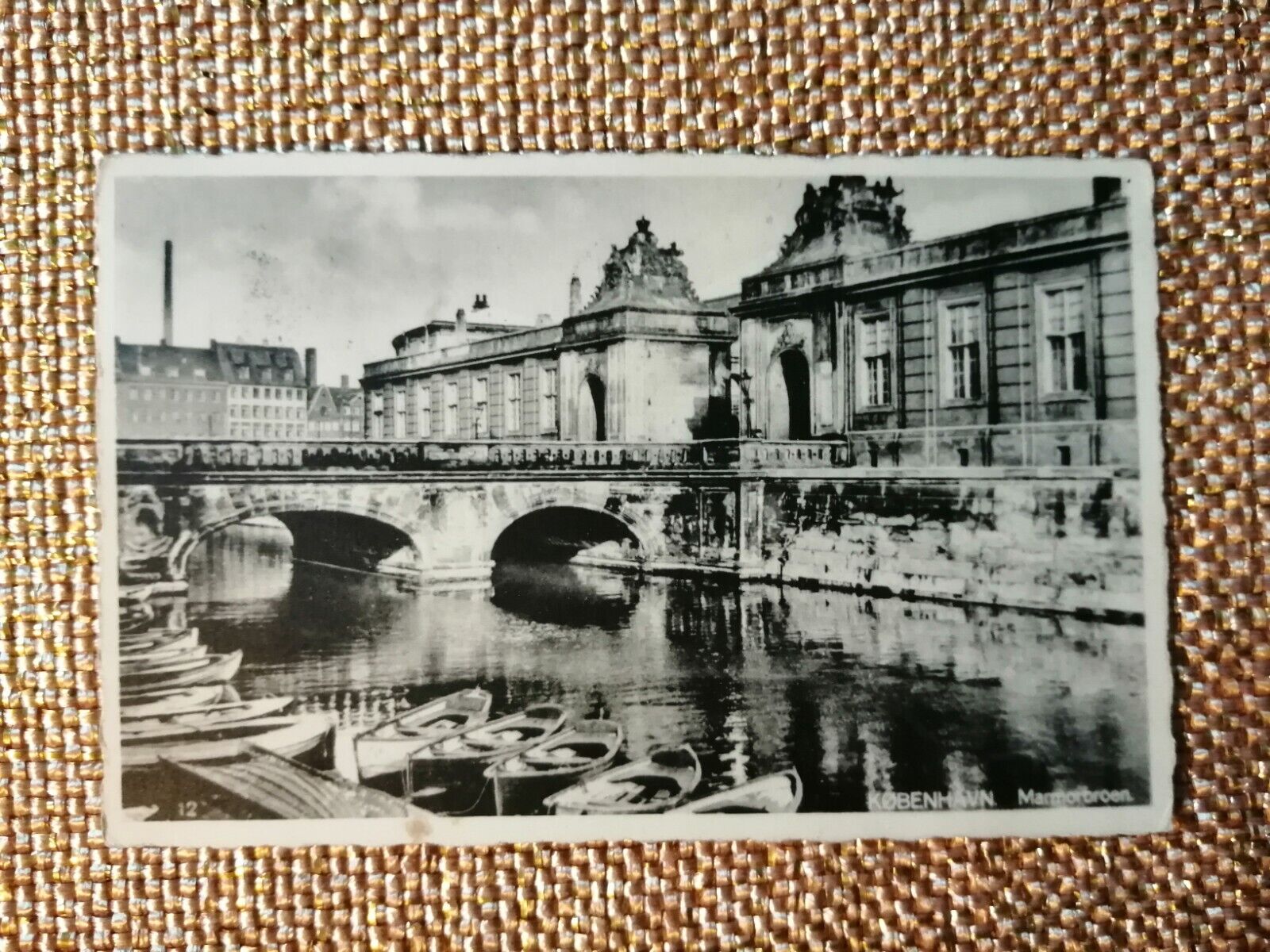 Vintage postcardDenmarkCopenhagenThe Marble Bridge1938