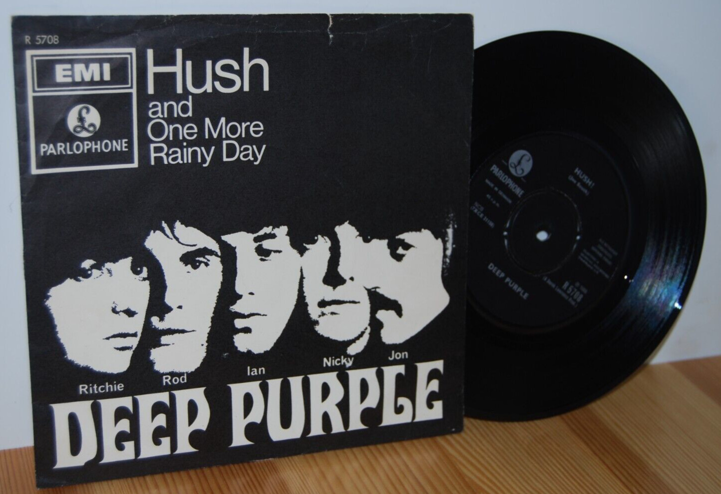 DEEP PURPLE Hush RARE Danish Picture Sleeve 7'' 45 EMI Parlophone