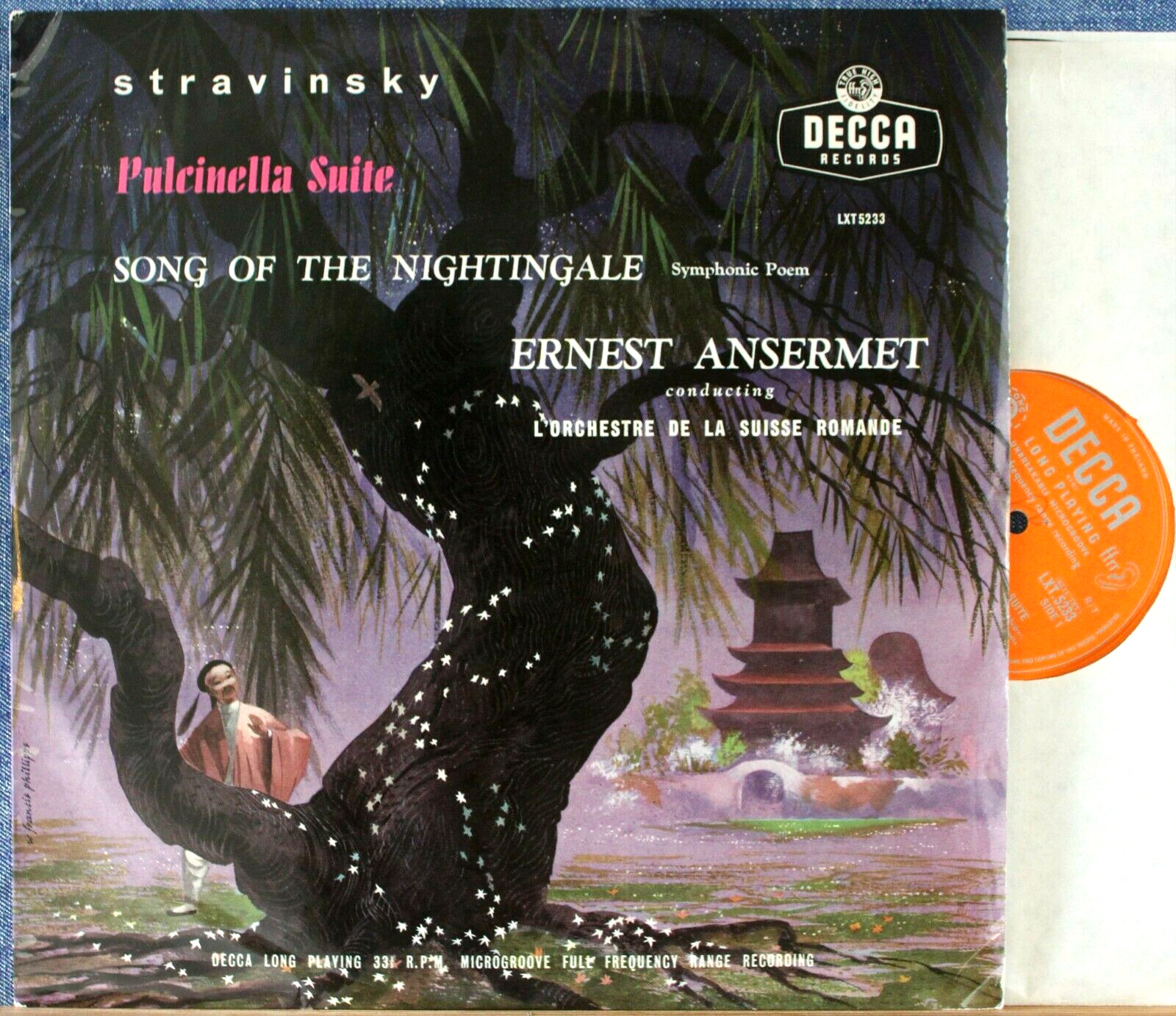 Ansermet Stravinsky (Pulcinella; Song of the Nightingale) Decca LXT 5233 NM