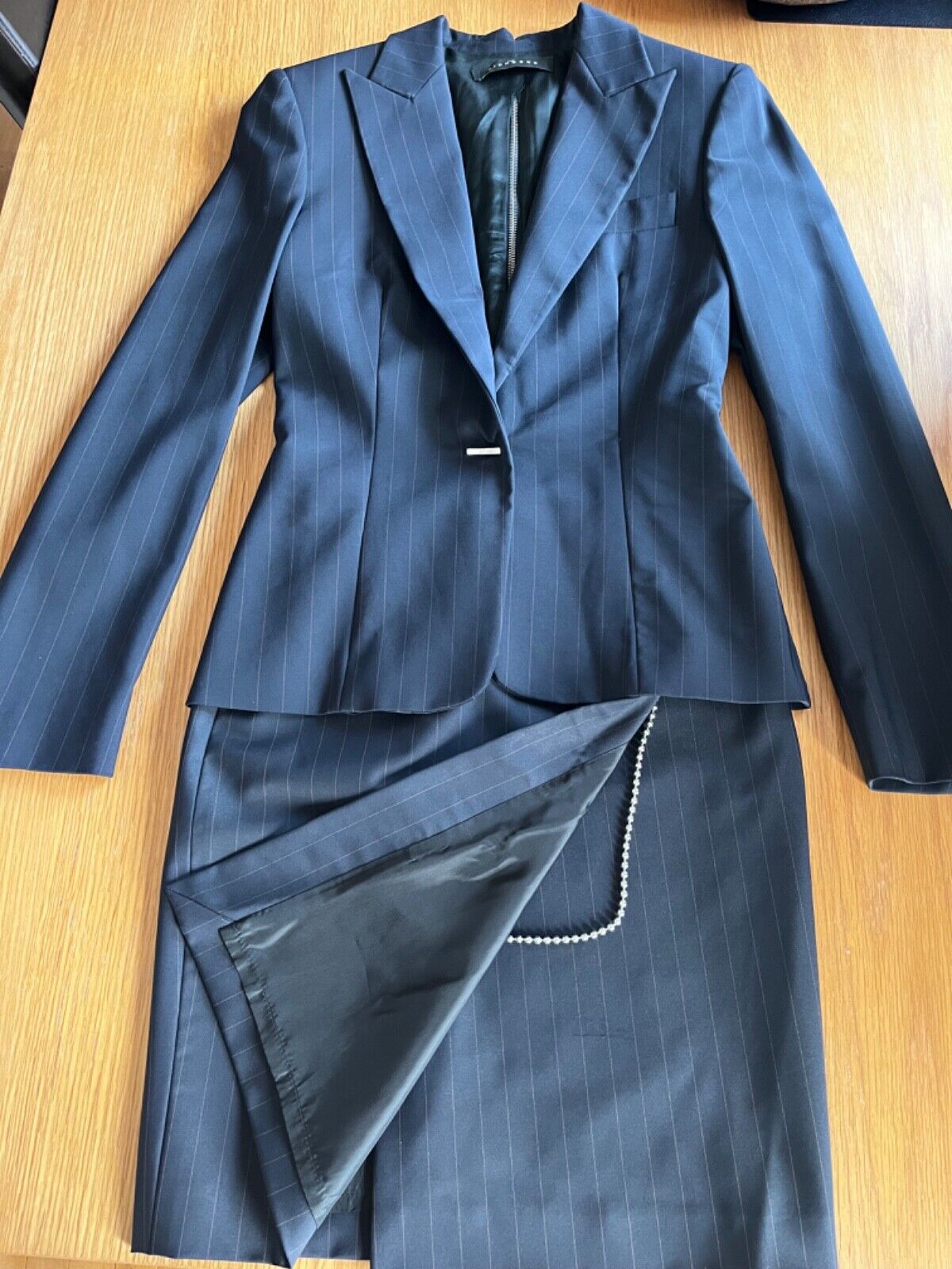 John Richmond navy blue women skirt suit size 6