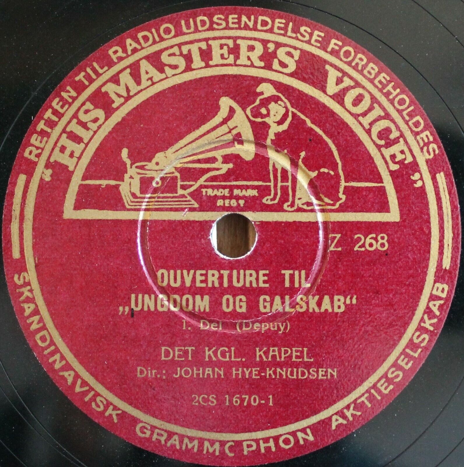 Hye-Knudsen Dupuy (Ungdom og Galskab - overture) HMV Z 268 NM(-)