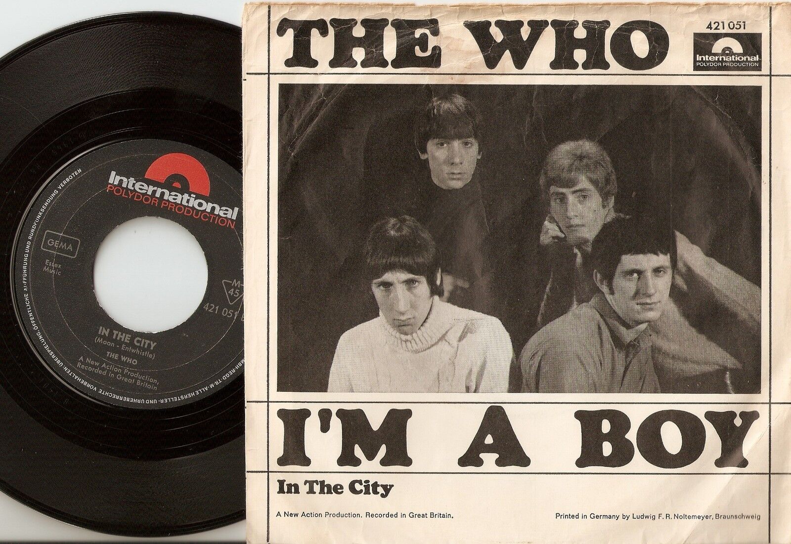 THE WHO I`M A BOY  IN THE CITY GERMAN 45+PS 1966 MOD JAM FREAKBEAT HIGH NUMBERS