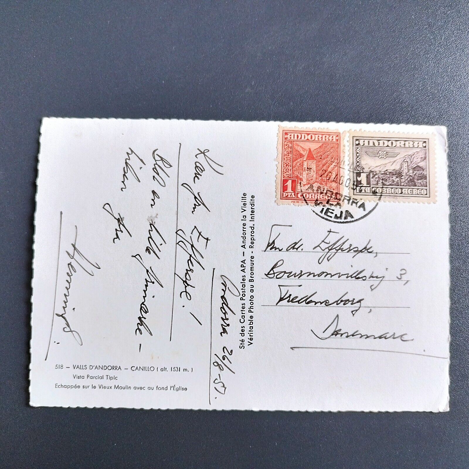 Andorra Valls D'Andorra Vieux Partial Tipic Posted 1957