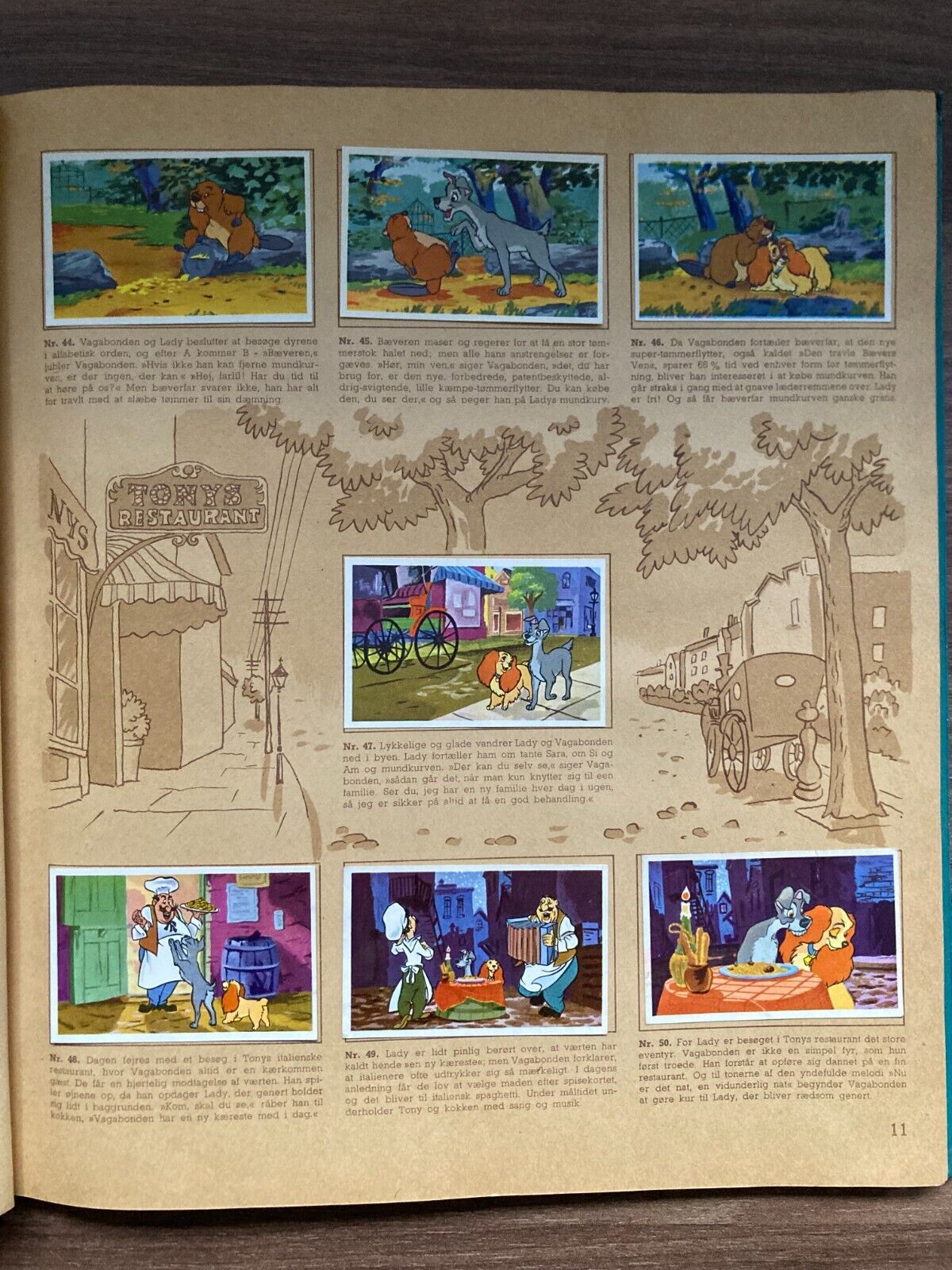 Lady and the Tramp Bambi Dumbo Danish Trading Card Album (1956)  - 196 Cards