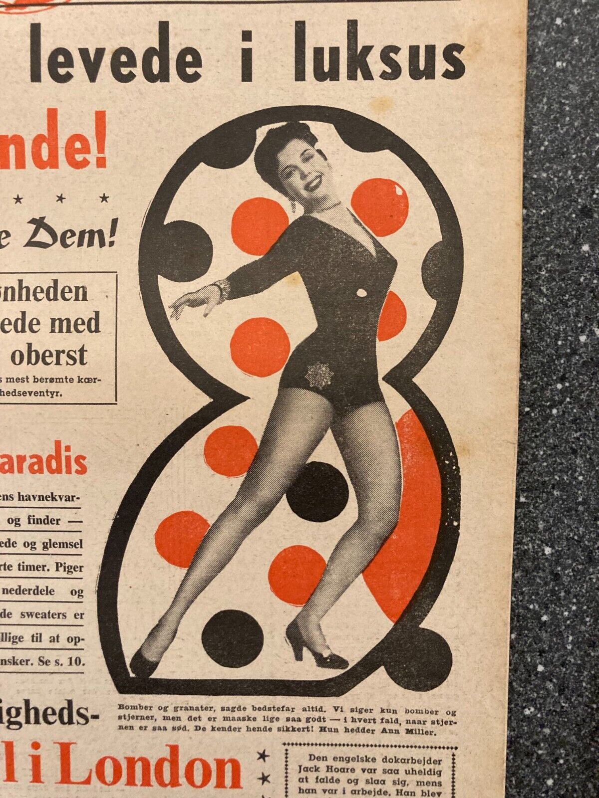 Ann Miller Queen Elizabeth Katy Saubert Danish Magazine 1955 "Verden Rundt"