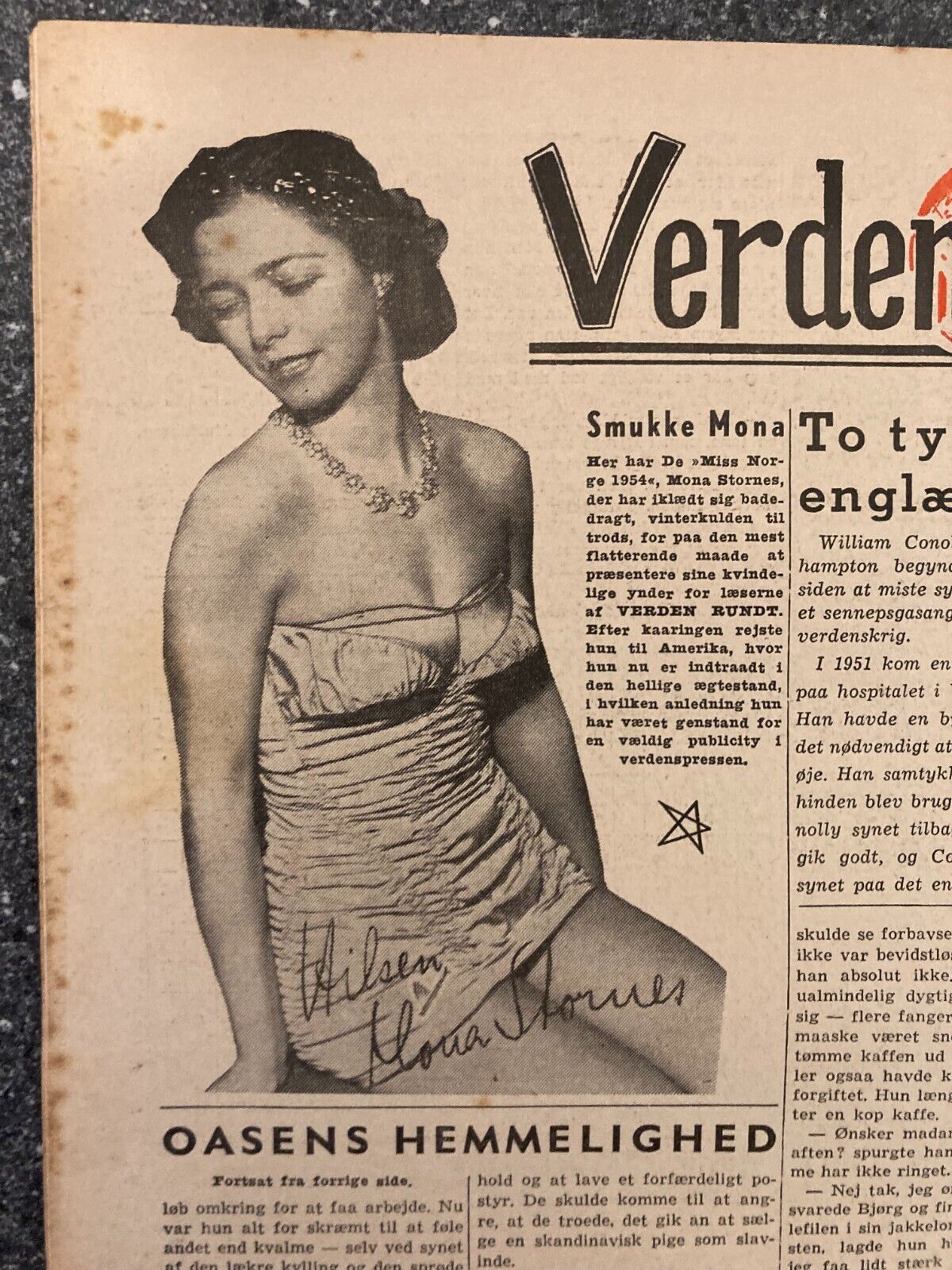 Ann Miller Queen Elizabeth Katy Saubert Danish Magazine 1955 "Verden Rundt"