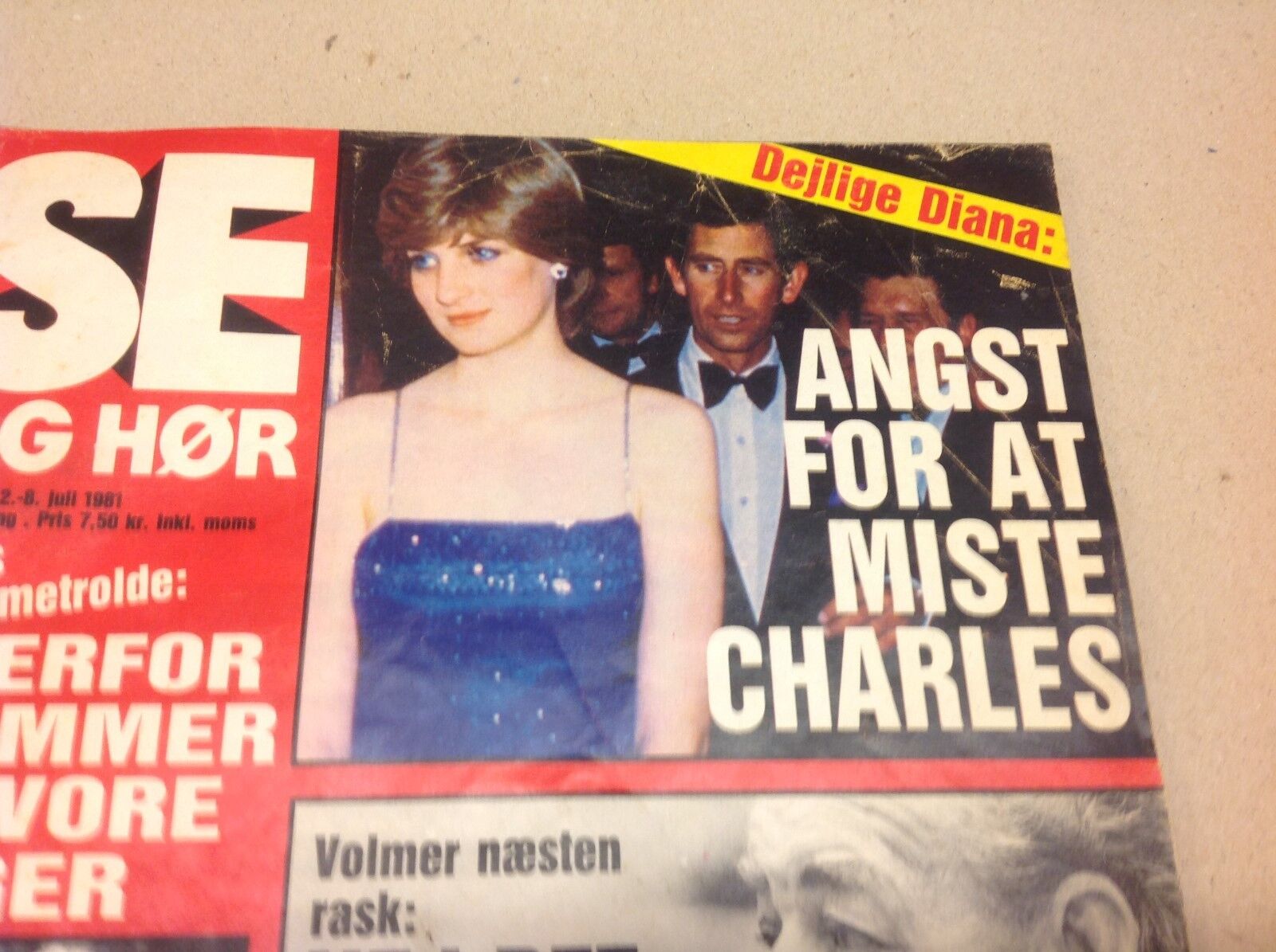 Princess Diana Lady Di Prince Charles Old Vtg Danish Magazine 1981 "Se og Hoer"