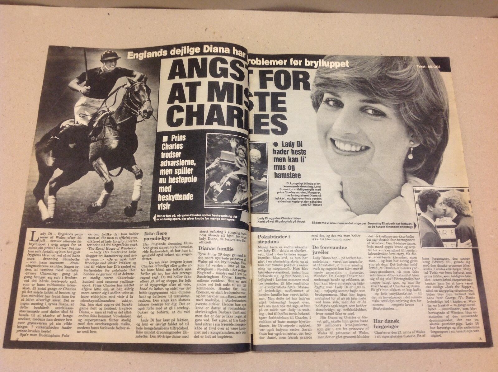 Princess Diana Lady Di Prince Charles Old Vtg Danish Magazine 1981 "Se og Hoer"