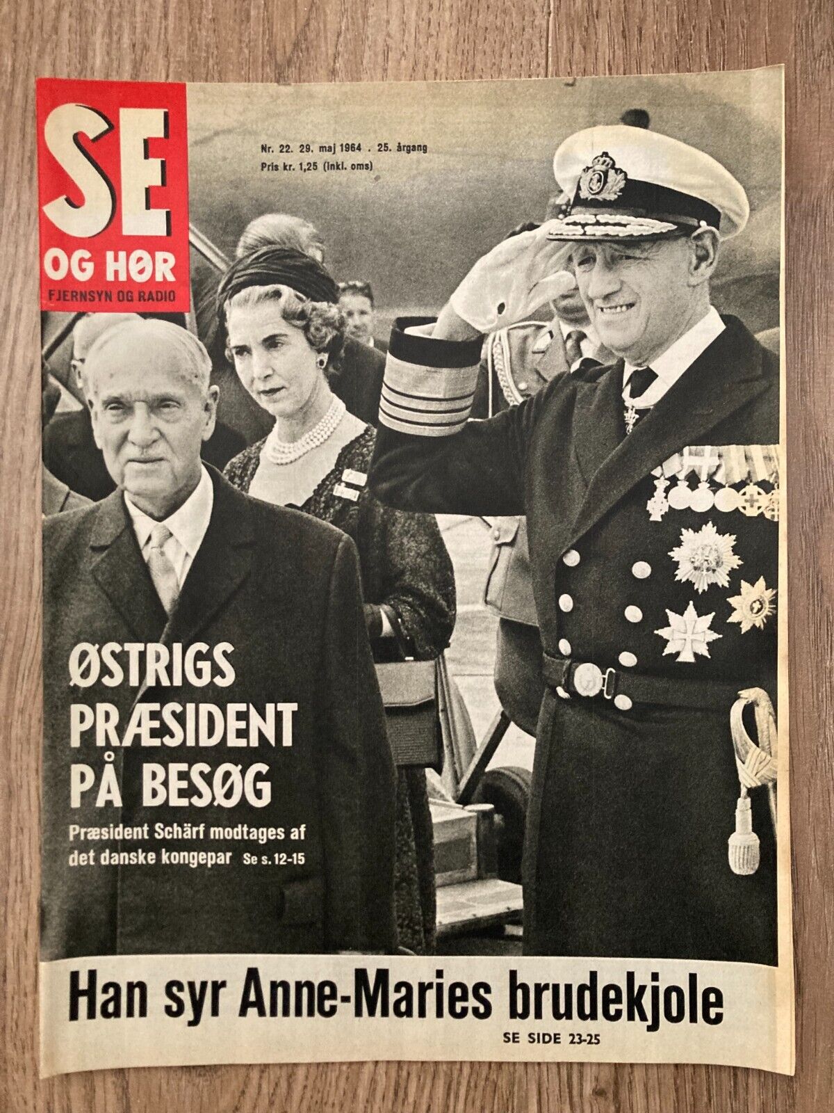 Adolf Schärf Austrian President Vist Denmark Danish Magazine 1964 Se og Hør