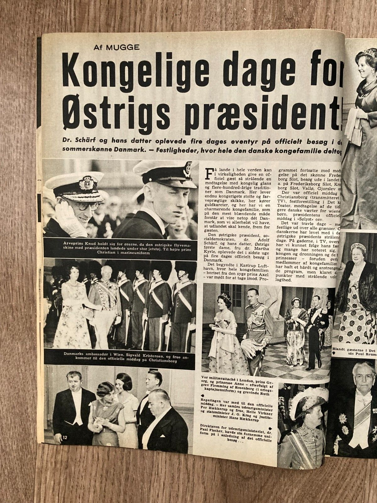 Adolf Schärf Austrian President Vist Denmark Danish Magazine 1964 Se og Hør