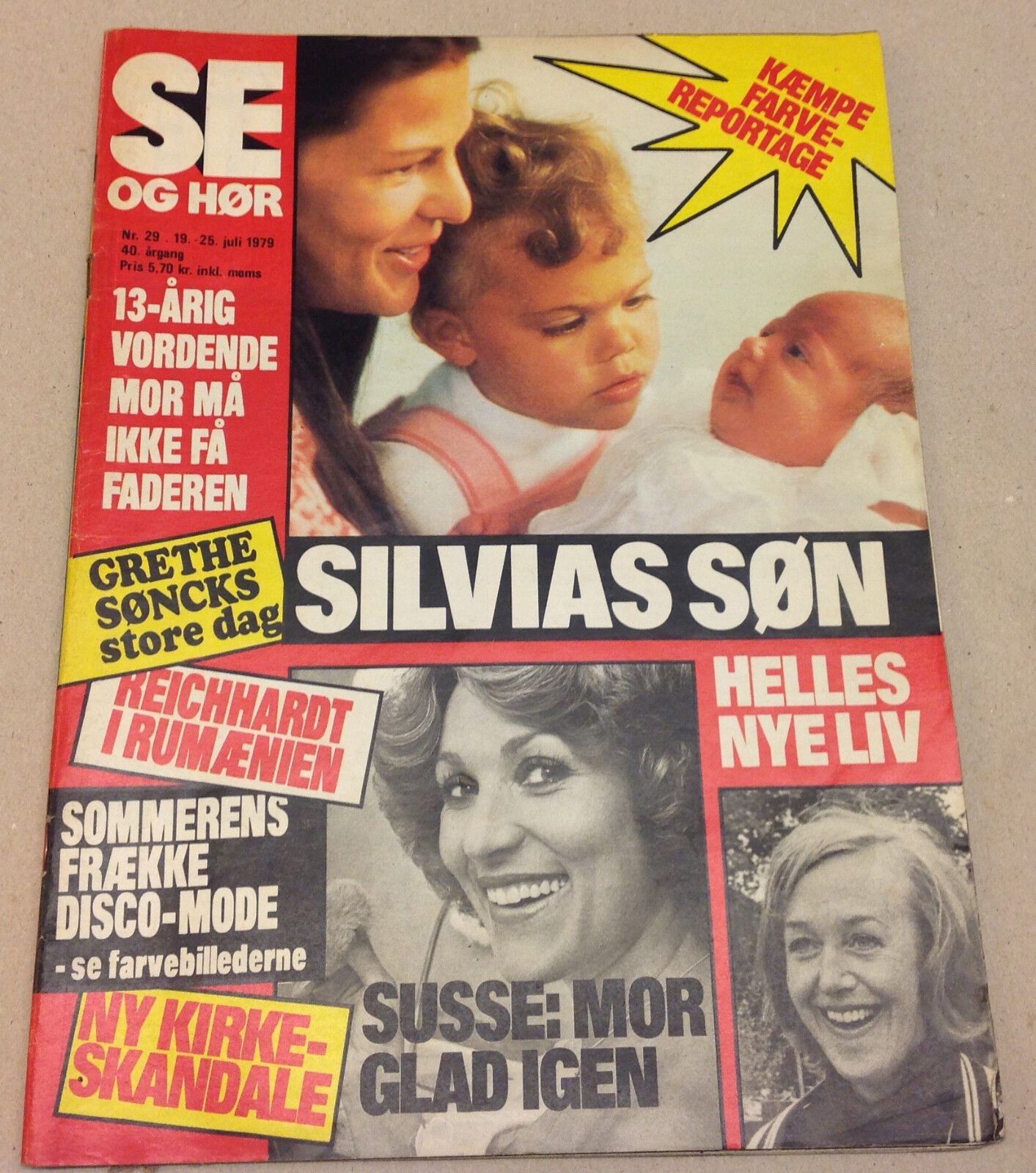 QUEEN SILVIA SWEDEN BIRTH CARL PHILLIP CARL GUSTAF VINTAGE Danish Magazine 1979