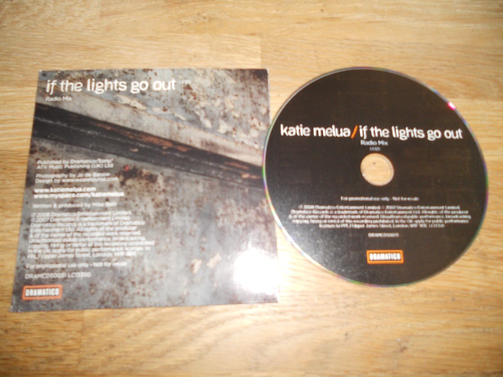 KATIE MELUA "IF THE LIGHTS GO OUT " 1 TRACK UK PROMOTIONAL CD 2008 CARD SLEEVE**