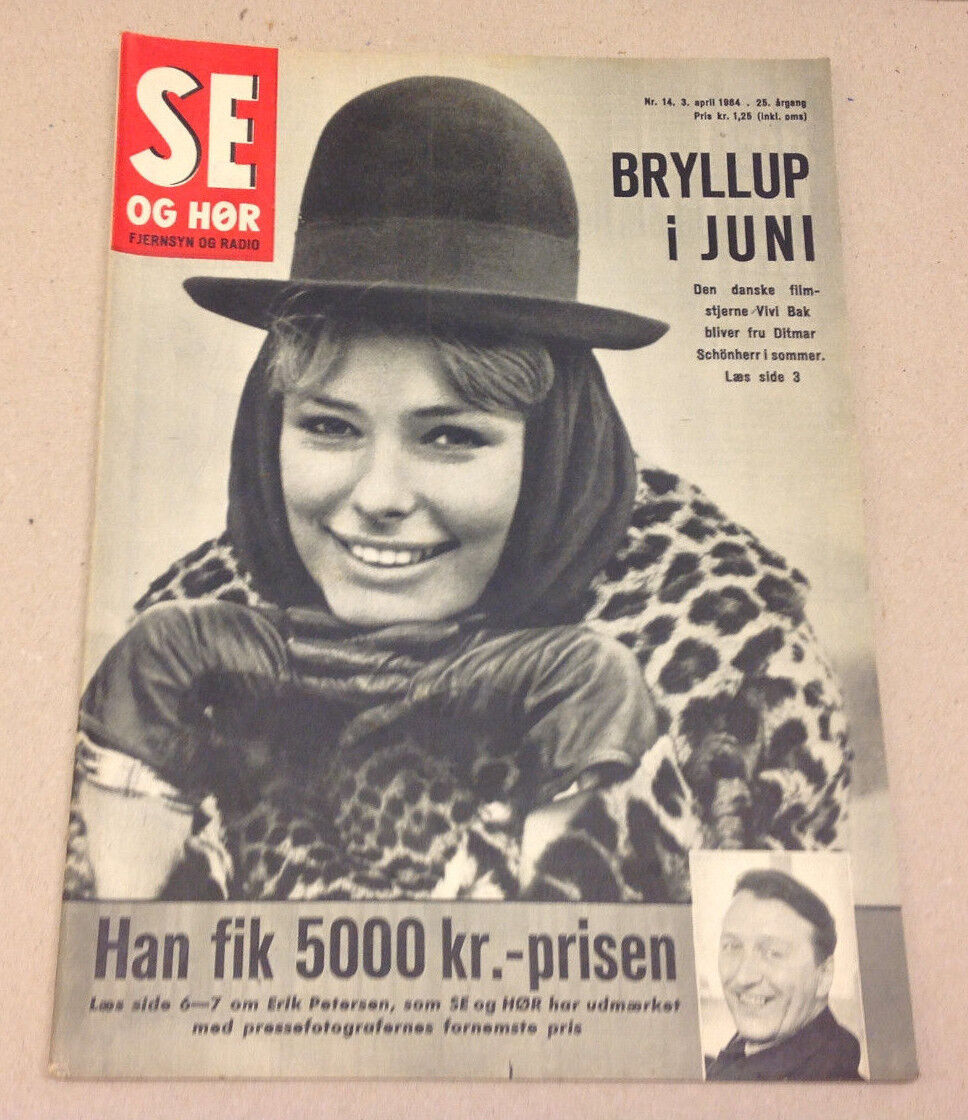 VIVI BAK FUTURE WEDDING WITH SCHÖNHERR FRONT COVER VINTAGE Danish Magazine 1964