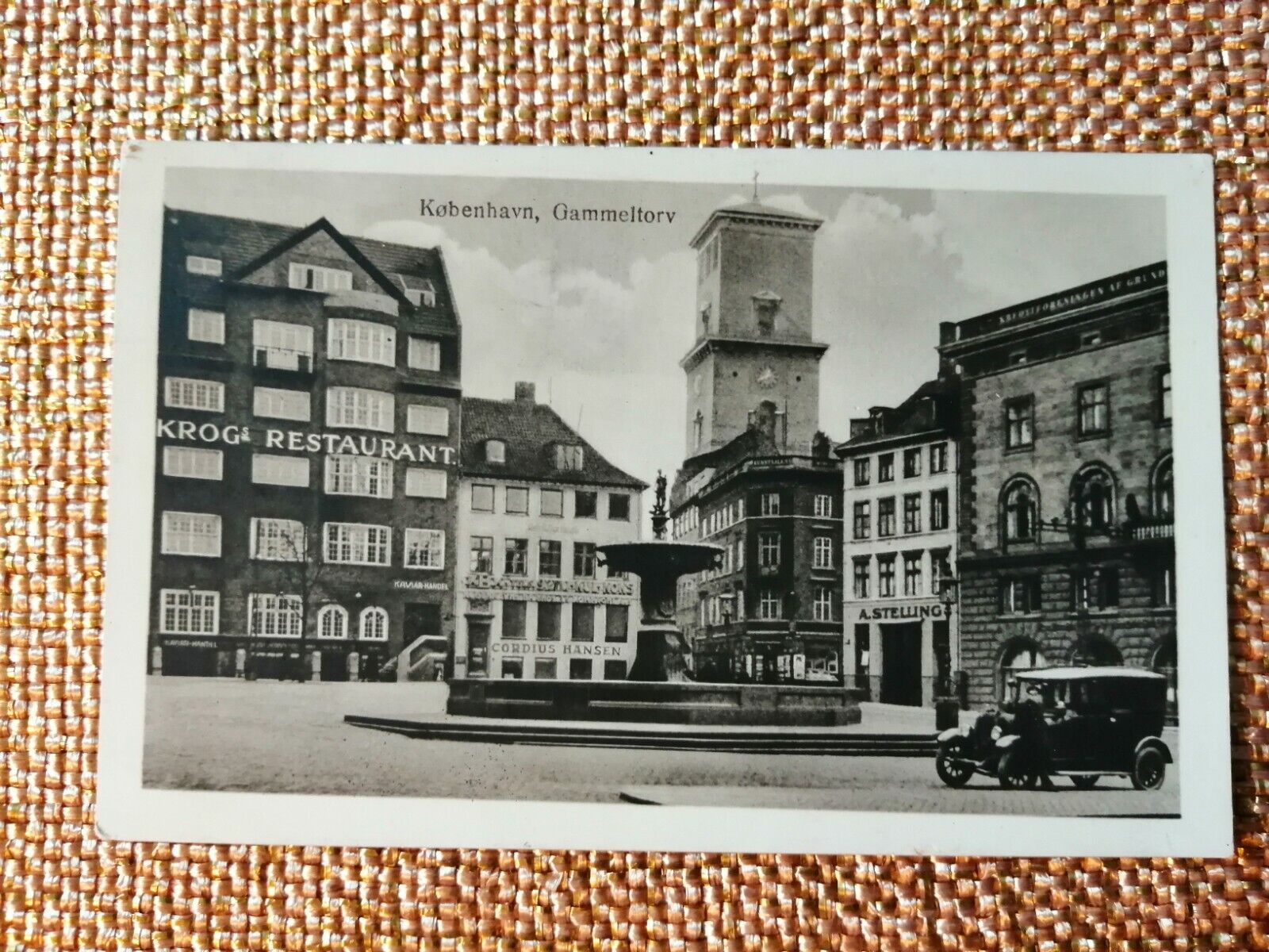 Vintage postcardDenmarkCopenhagenGammeltorvThe Old SquarePosted in 1928