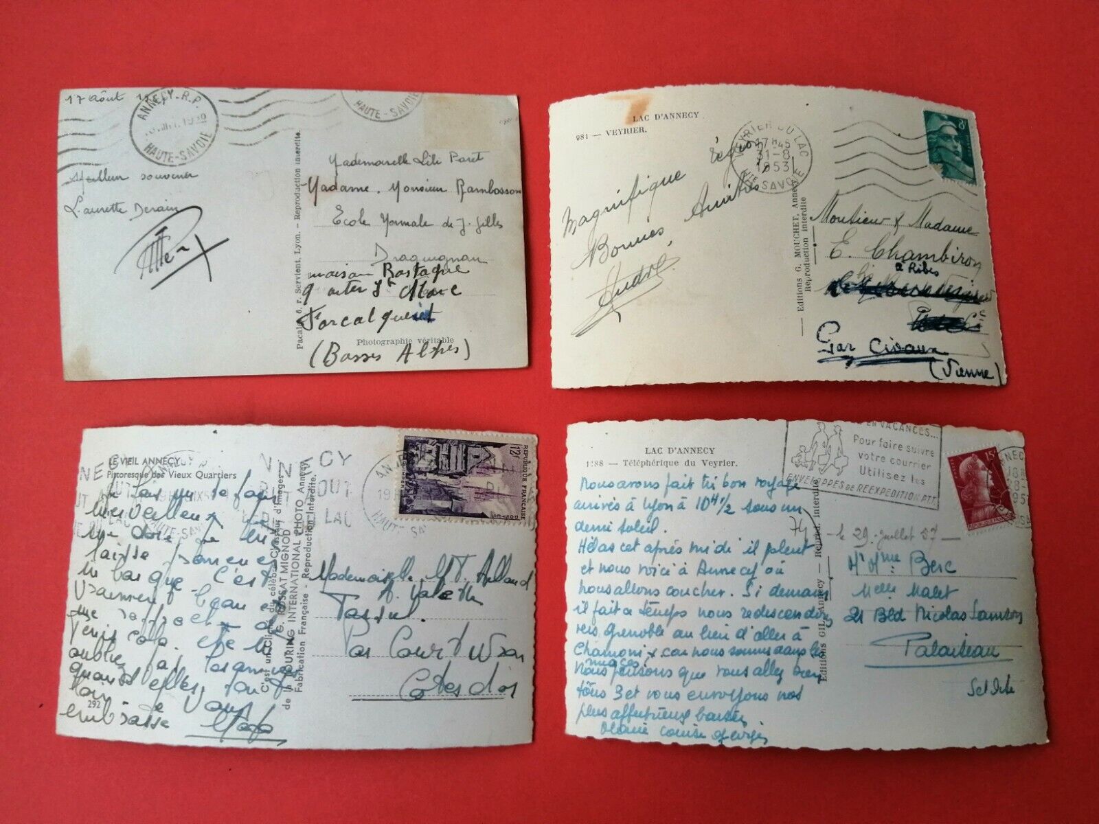 13 Vintage Postcards FranceVeyrier-Du-LacLac D'Annecy