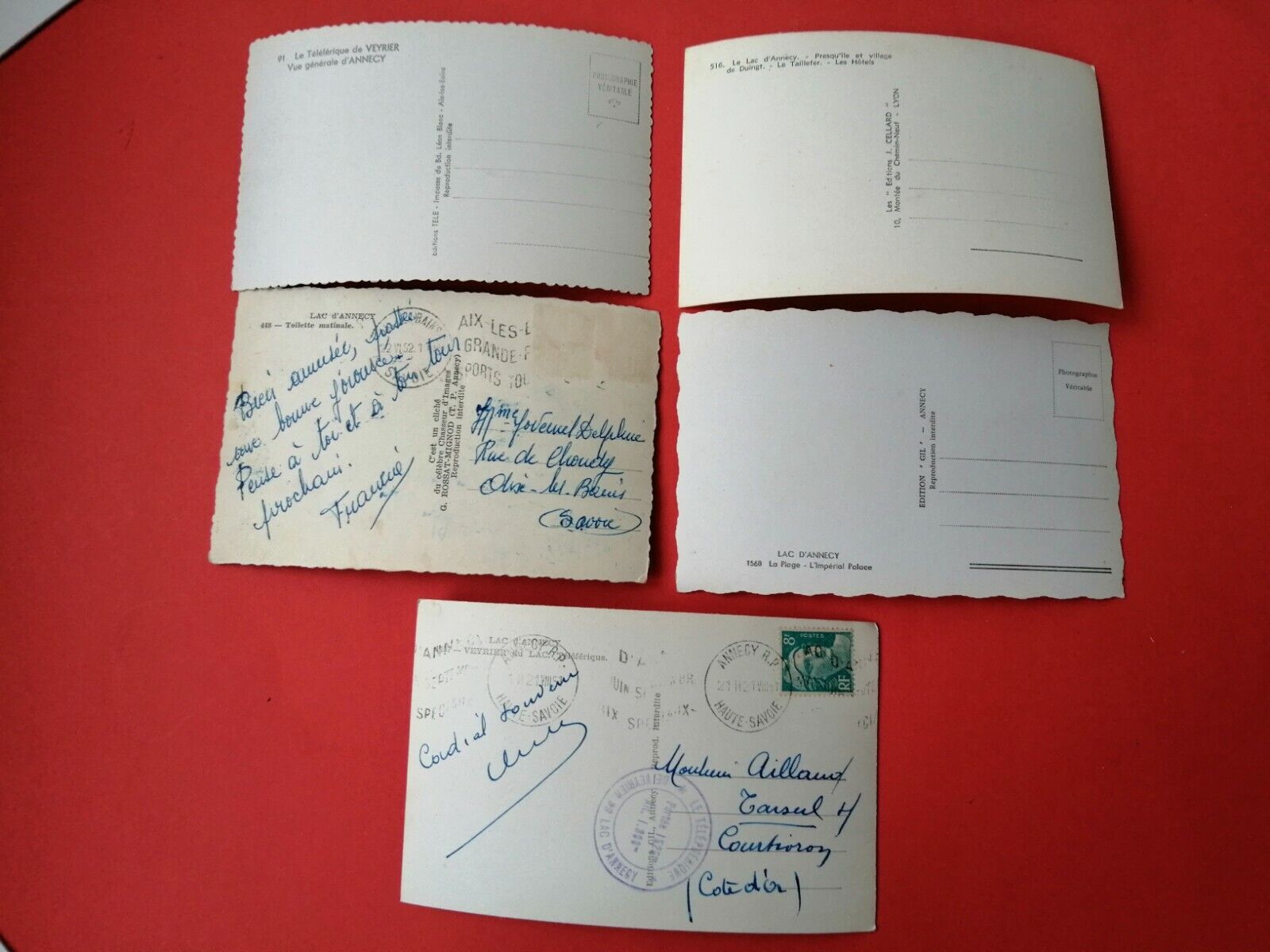 13 Vintage Postcards FranceVeyrier-Du-LacLac D'Annecy