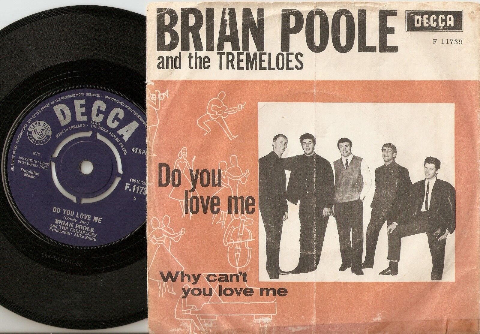 BRIAN POOLE  THE TREMELOES DO YOU LOVE ME  CANT YOU DANISH PS+45 1963 MOD BEAT