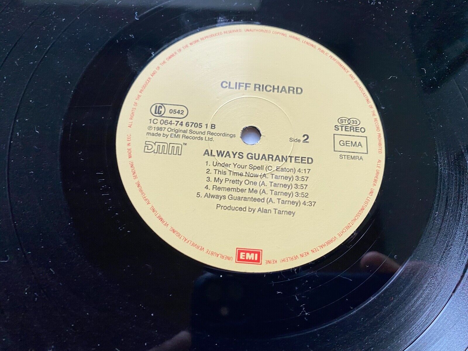 CLIFF RICHARD "ALWAYS GUARANTEED" DMM 1987 PRESS VINYL LP 10 SONG DIGITAL MASTER