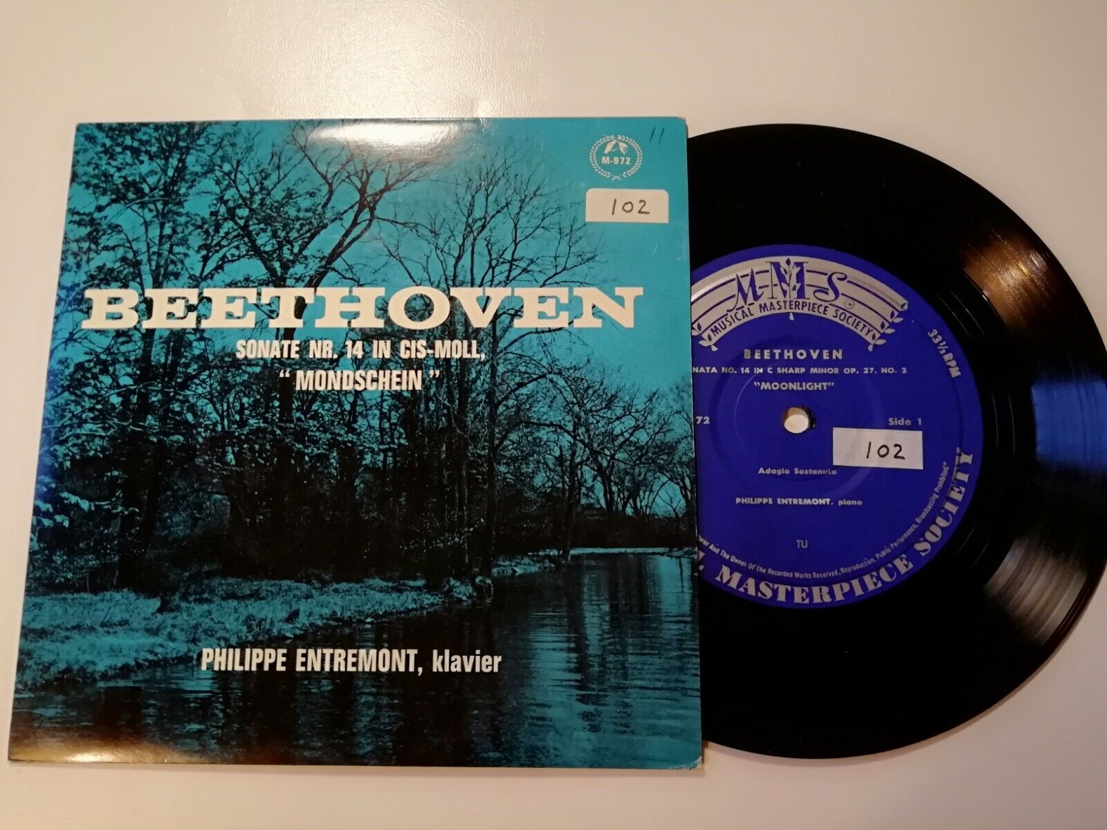 Vinyl 45 EP  BeethovenSonata Nr14 in CIS-Moll "Mondschein M-972