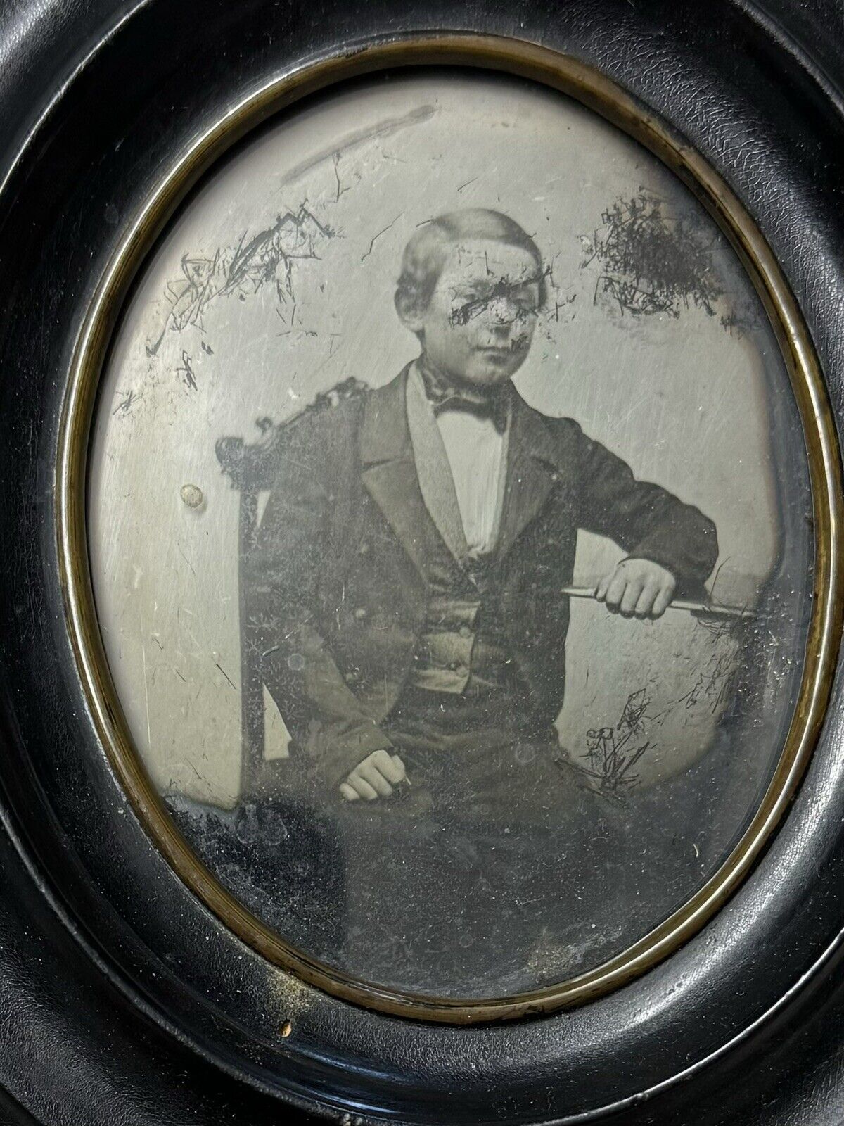 Charming Portrait Photo Of  You Man Boy Sitting On A Chair Kate 19th. Century