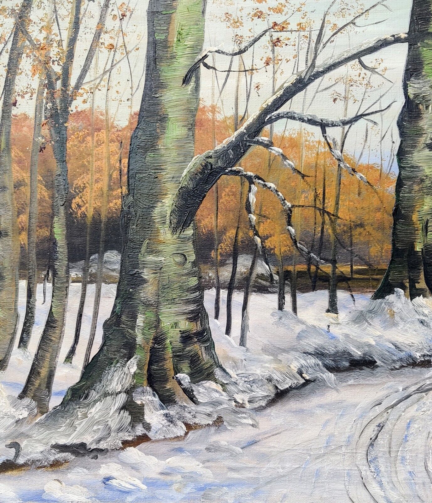 WINTER FOREST, original oil painting