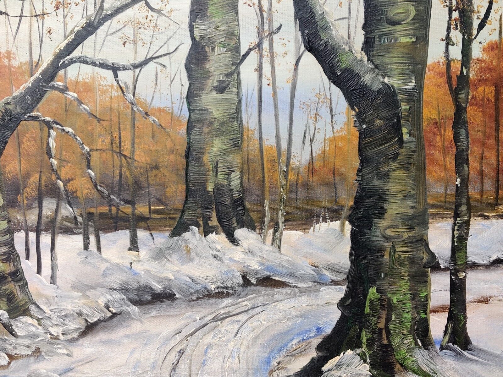 WINTER FOREST, original oil painting