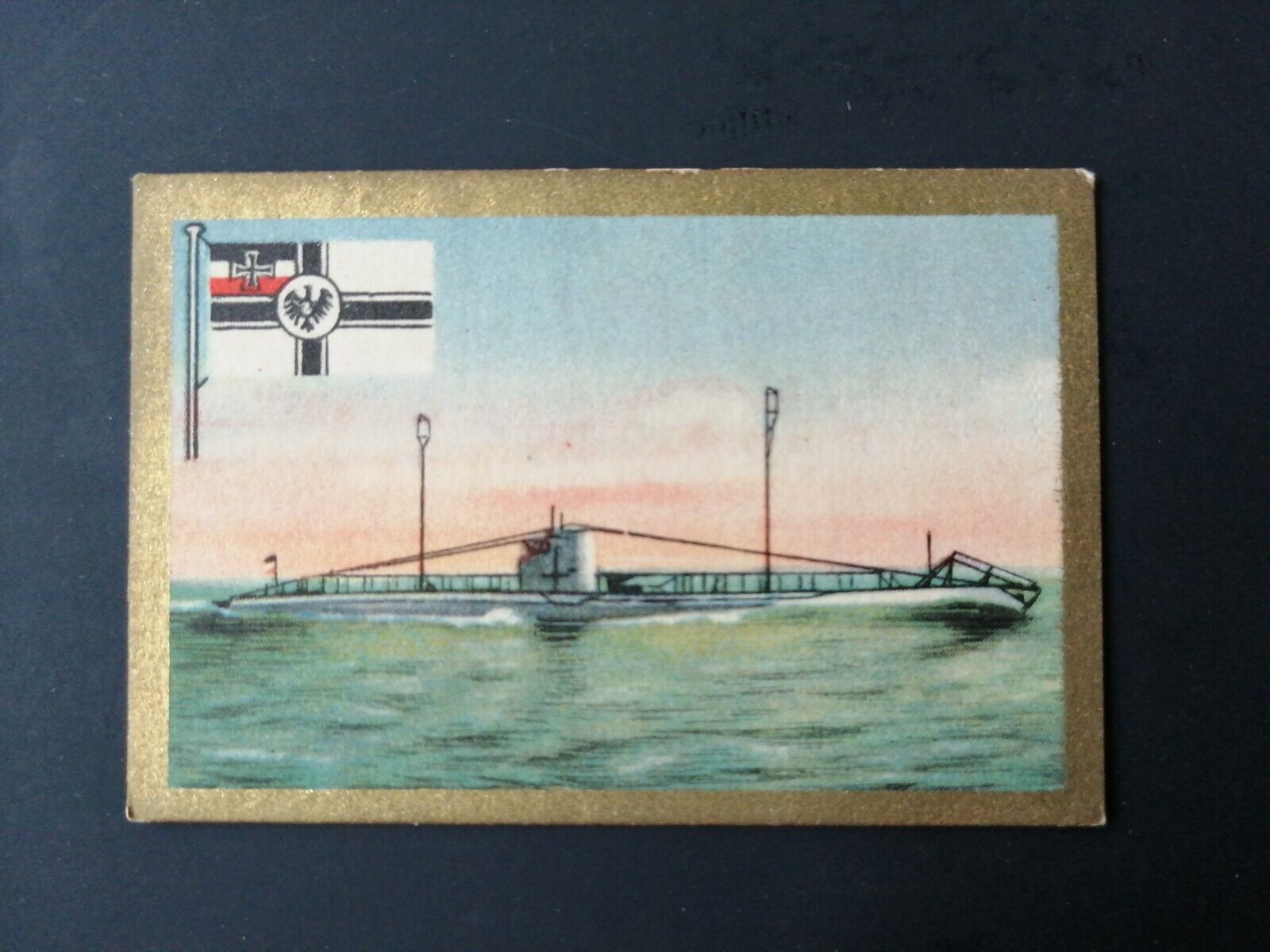 German SABA tobacco ship trading card 1931-33No 203 U-Boot " UB 49 "