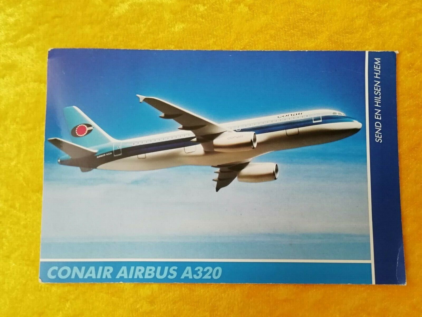 Aviation postcardDenmarkConair Airbus A320 1991