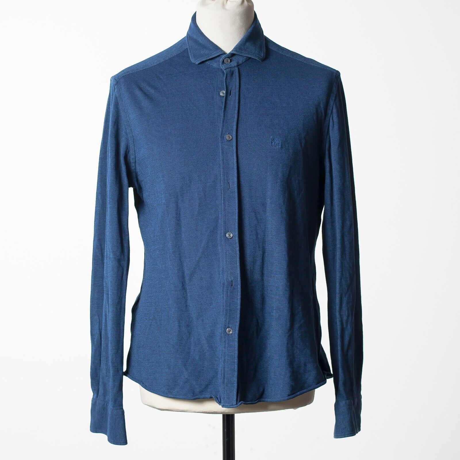 CORNELIANI ID Blue Pique Cotton Casual Shirt 41/16