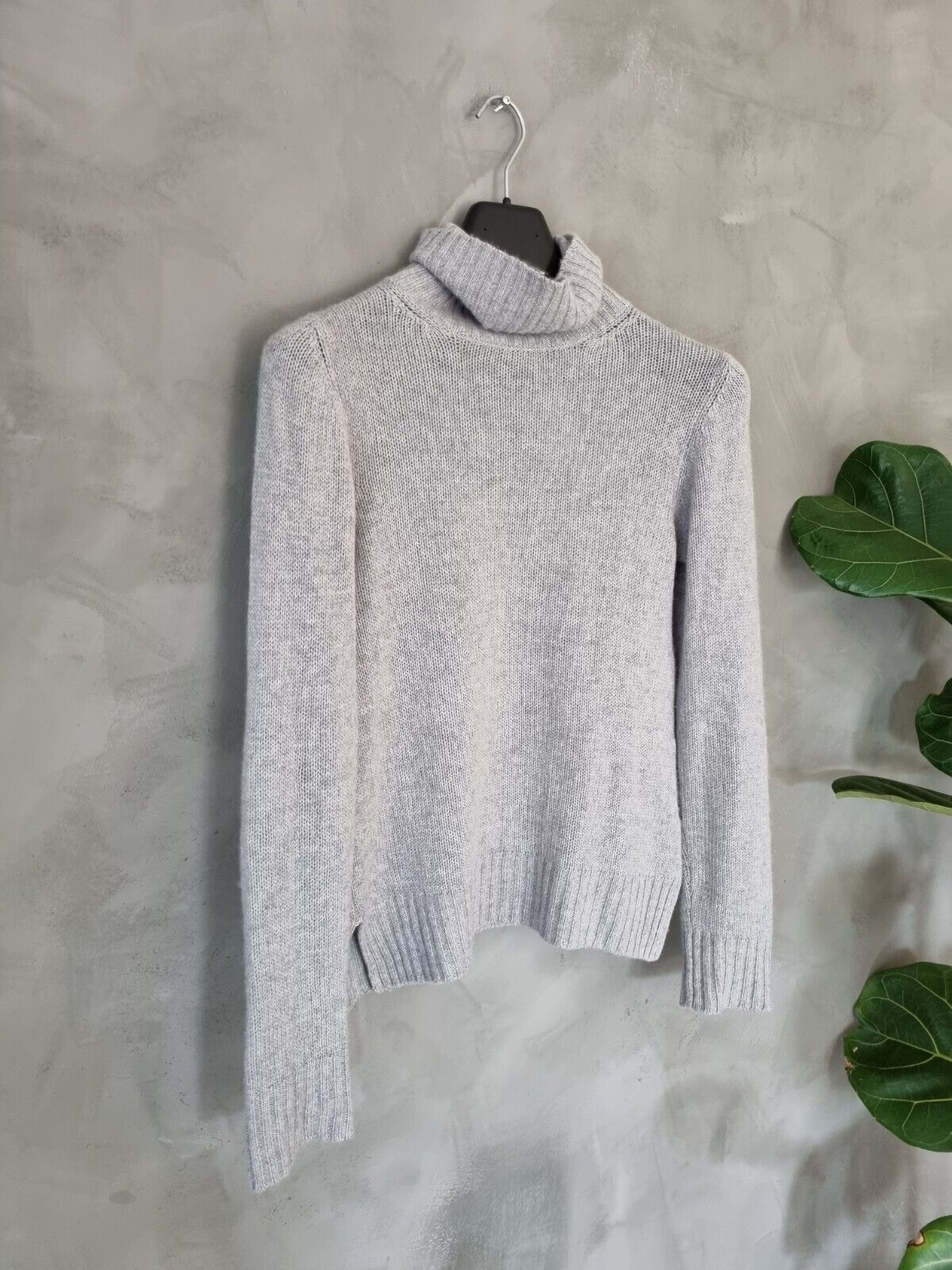 **PRADA** Grey Turtleneck Knit Jumper Wool Cashmere IT42 DE36