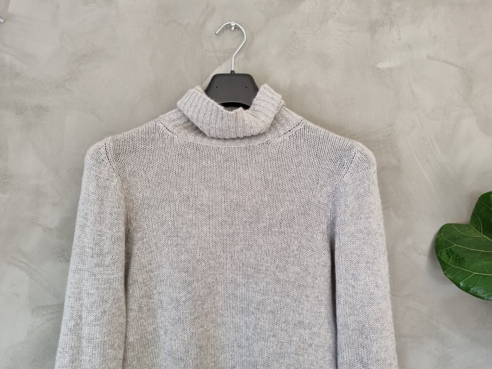 **PRADA** Grey Turtleneck Knit Jumper Wool Cashmere IT42 DE36