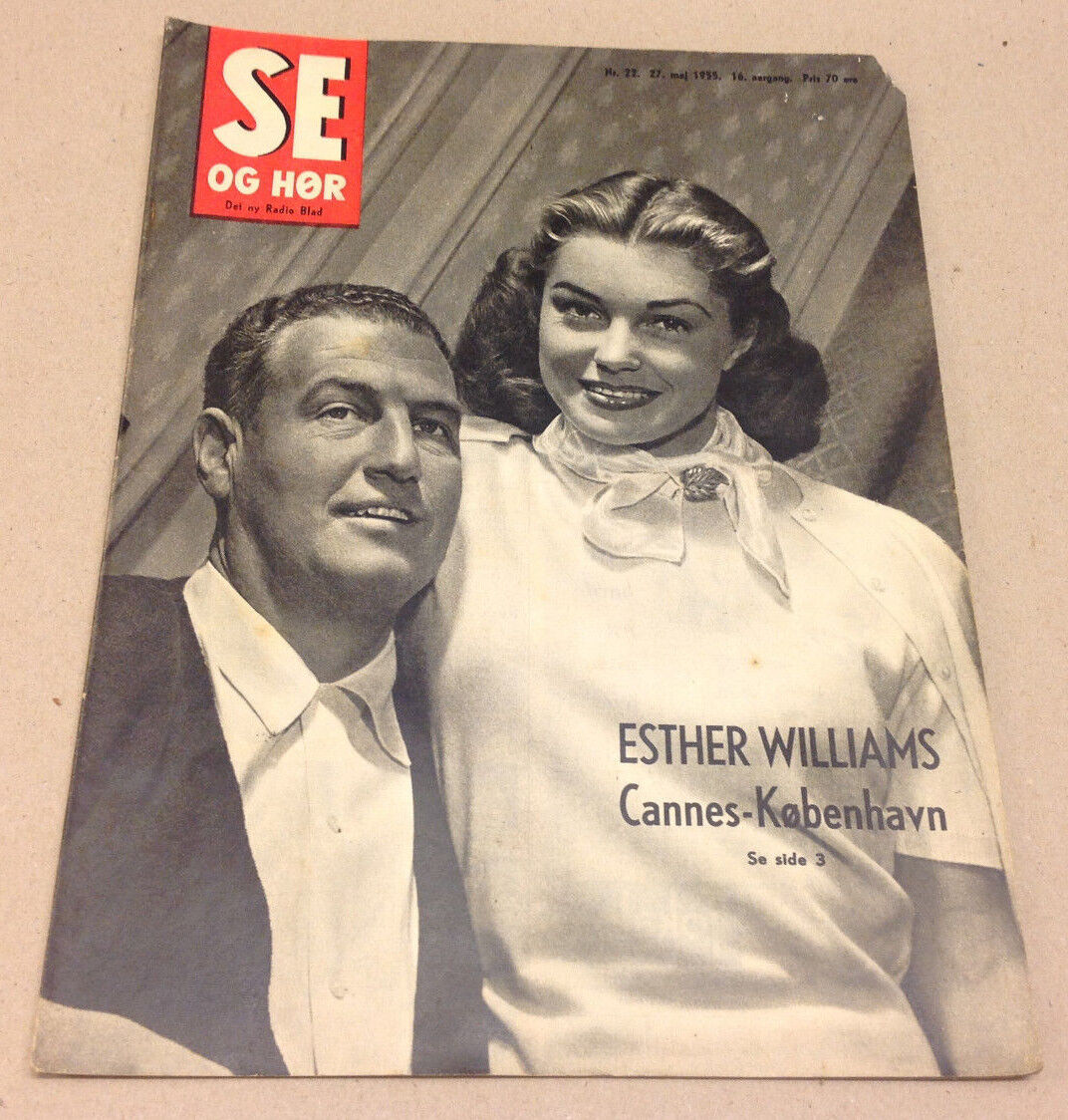 ESTHER WILLIAMS COPENHAGEN VISIT ON THE FRONT COVER VINTAGE Danish Magazine 1955