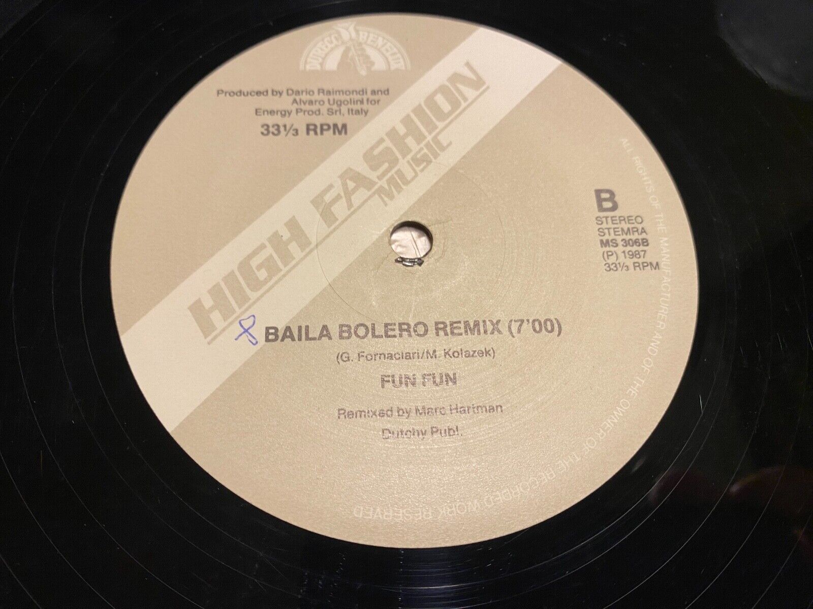 FUN FUN "HIT MIX / BAILA BOLERO REMIX" 1987 HIGH FASHION RECORDS DUTCH 12" VINYL