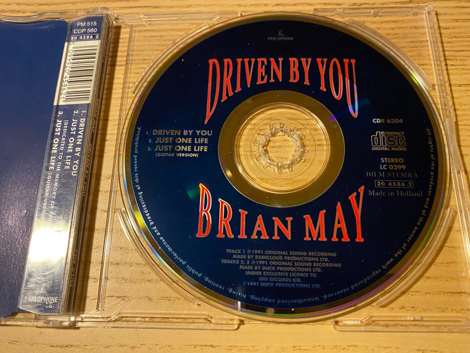 BRIAN MAY (QUEEN) "DRIVEN BY YOU / JUST ONE LIFE" 1991 EMI RECORDS CD SINGLE***