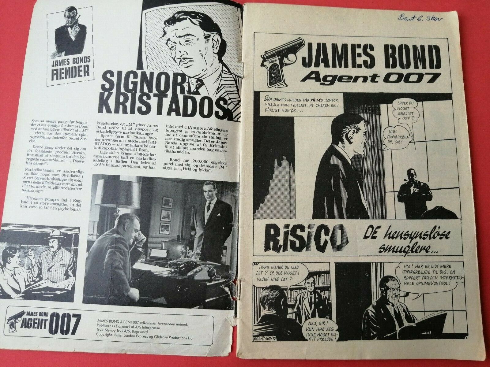 Danish Comic"007 James Bond" Sean Connery on cover and back pagesNo 101964