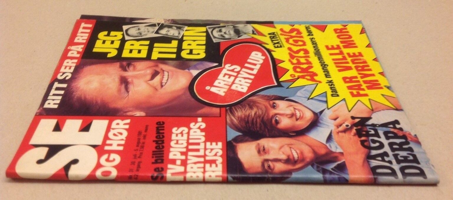 Princess Diana Lady Di Prince Charles Old Vtg Danish Magazine 1981 "Se og Hoer"