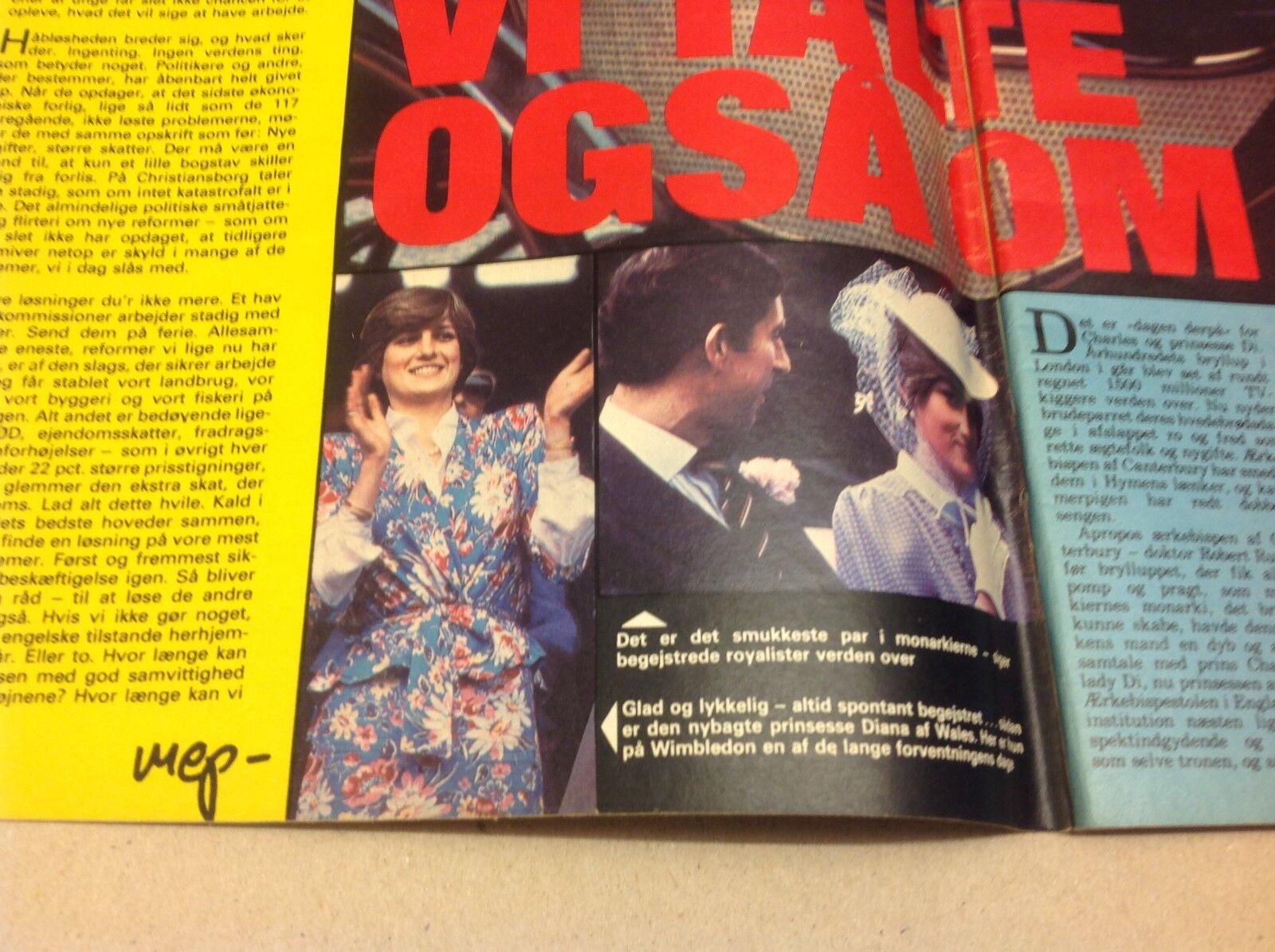 Princess Diana Lady Di Prince Charles Old Vtg Danish Magazine 1981 "Se og Hoer"