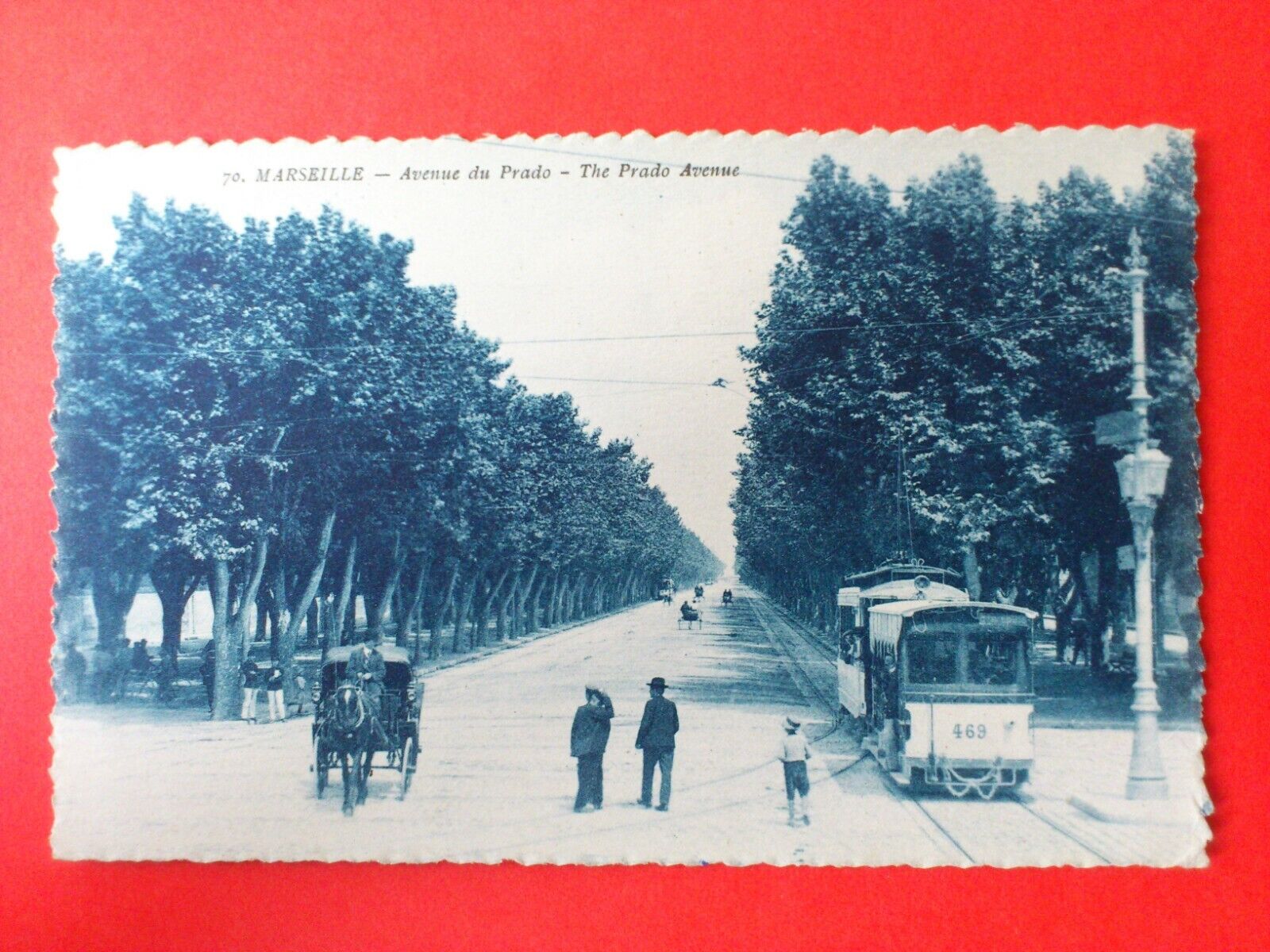 Antique Postcard FranceMarseille The Prado Avenue Posted 1953