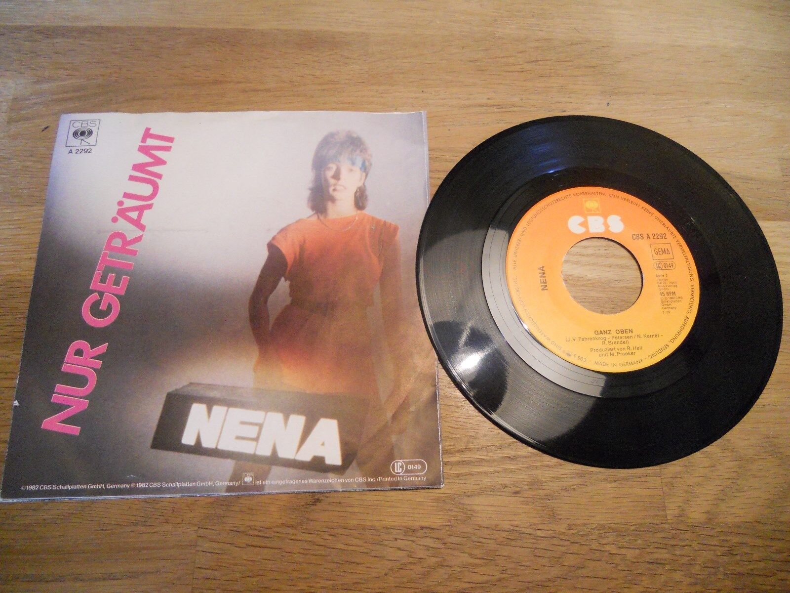 NENA NUR GETRÄUMT / GANZ OBEN 1982 WEST GERMAN USED 7 INCH VINYL SINGLE CBS GEMA