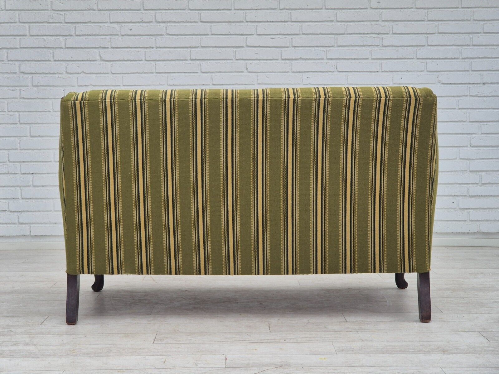 1960s Danish 2 seater sofa original condition furniture wool fabric ash wood