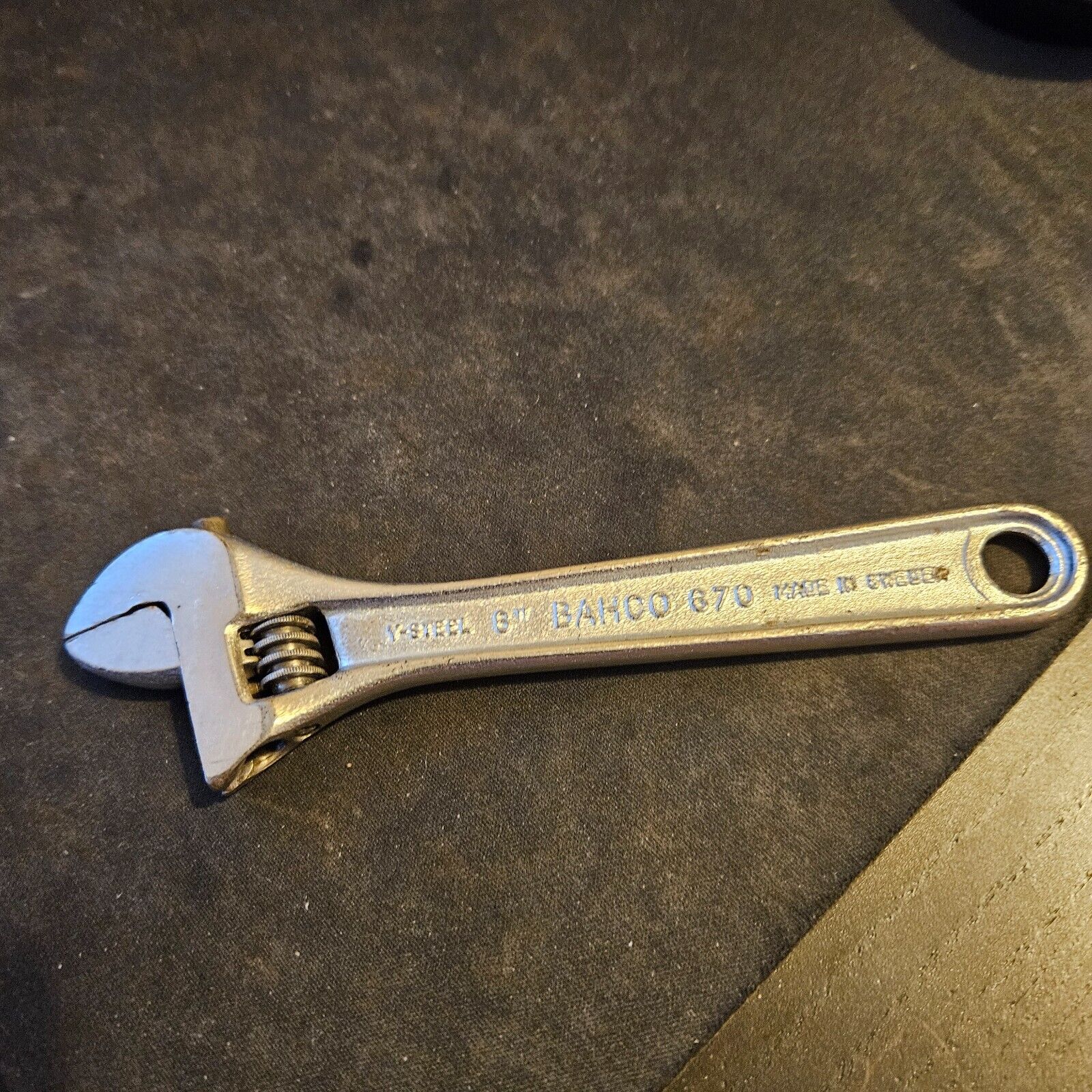 Rare Vintage 6" Bahco 670 adjustable wrench - Chrom plated