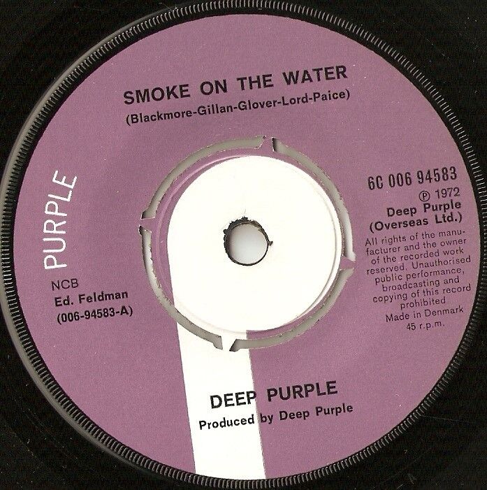 DEEP PURPLE SMOKE ON THE WATER STUDIO  LIVE DANISH 45+PS 1972 PSYCH HEAVY ROCK