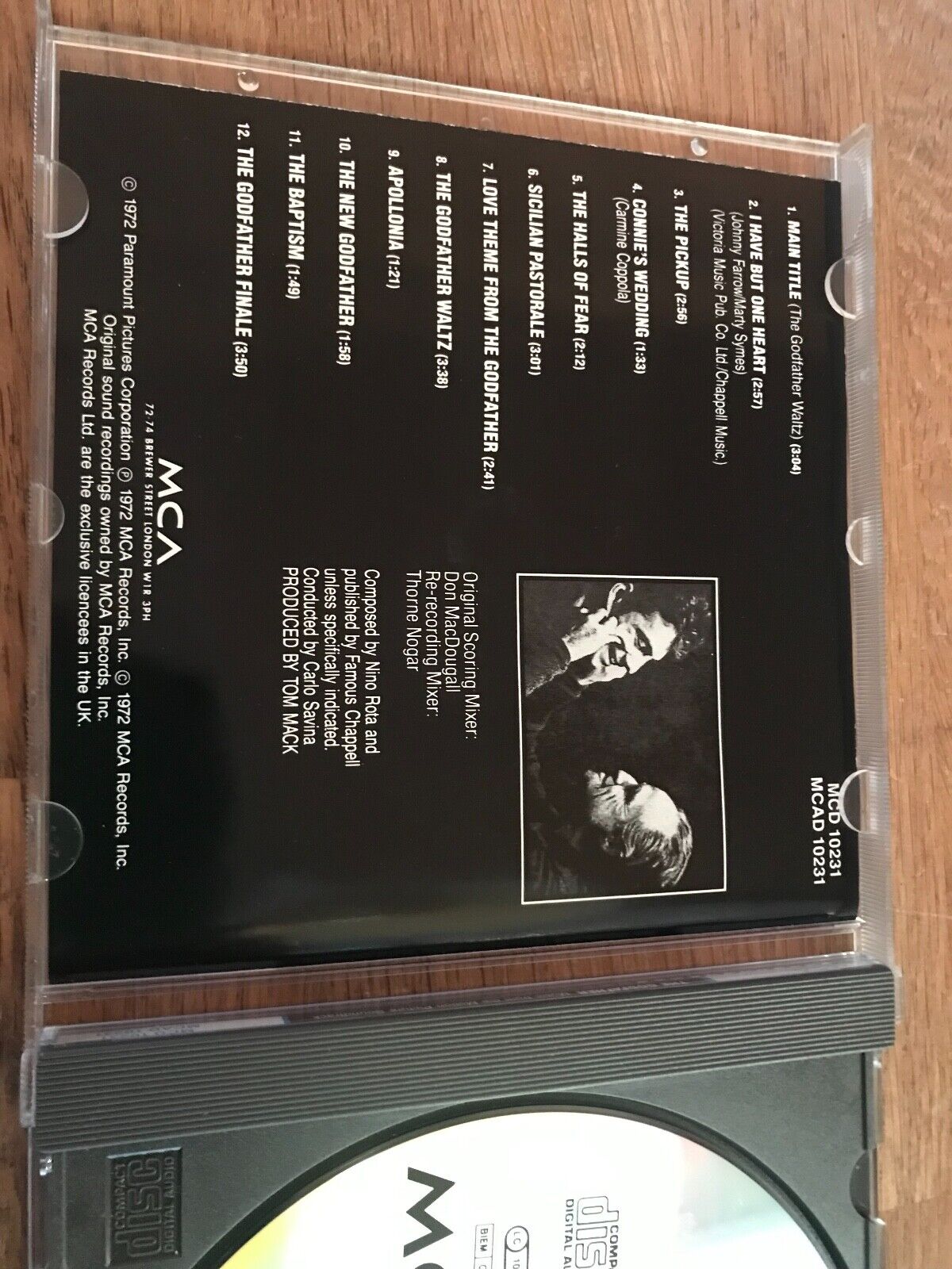 MUSIC FROM THE ORIGINAL MOTION PICTURE SOUNDTRACK THE GODFATHER CD ALBUM MCA ´72