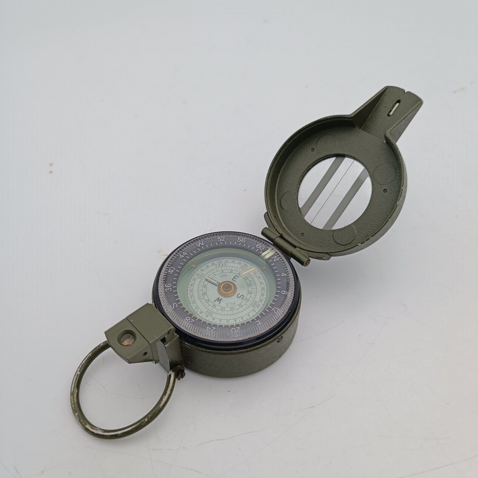 FRANCIS BARKER M-88 Prismatic Military Compass M88 Mils Olive Drab w/ Leather Ca