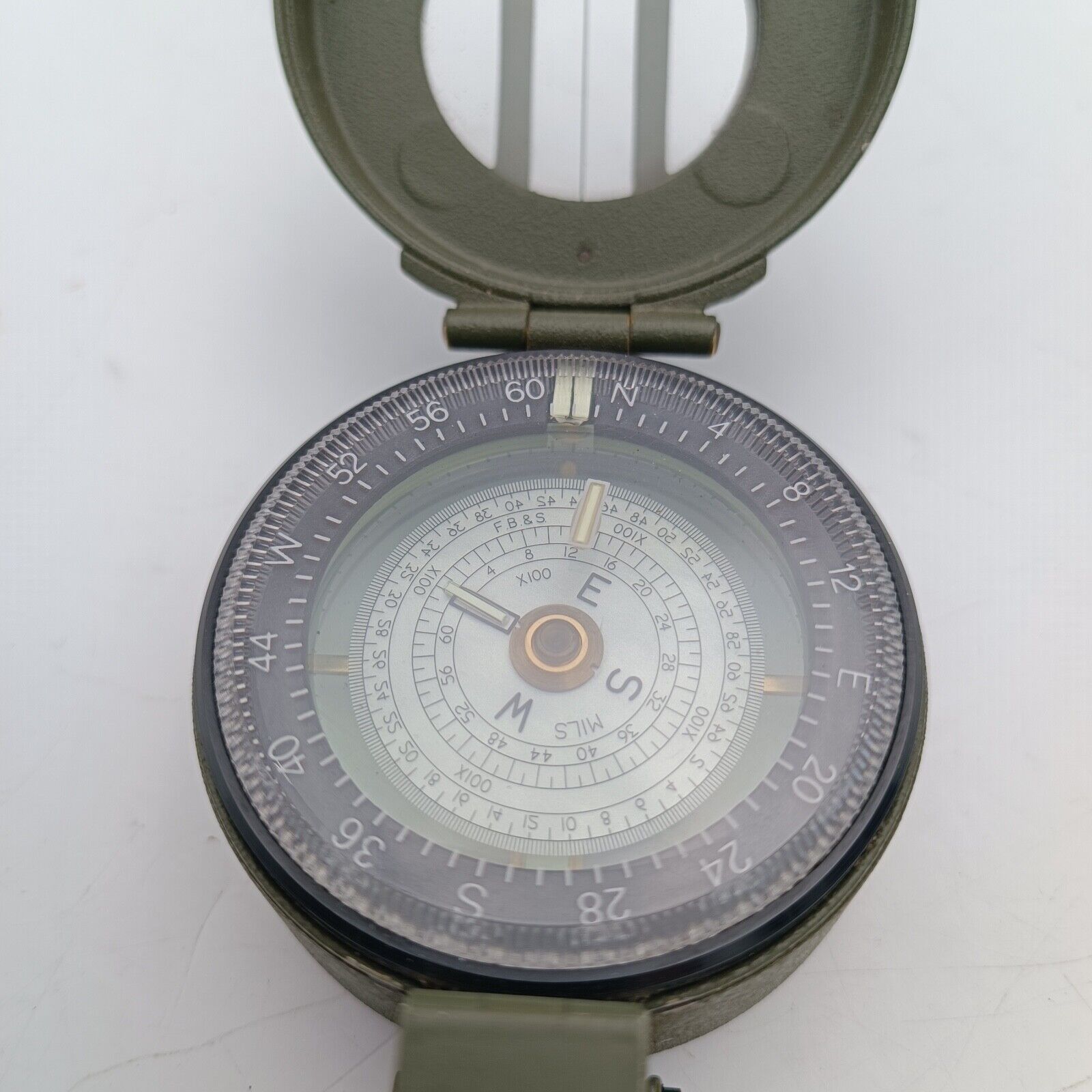 FRANCIS BARKER M-88 Prismatic Military Compass M88 Mils Olive Drab w/ Leather Ca