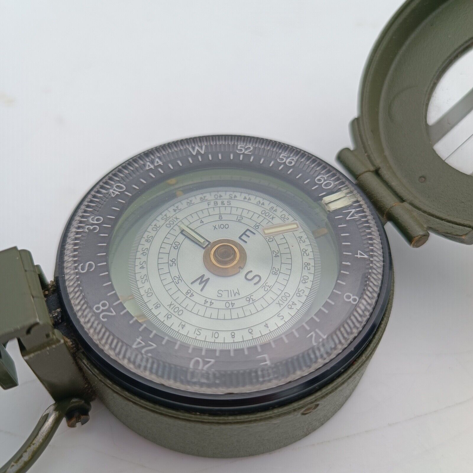 FRANCIS BARKER M-88 Prismatic Military Compass M88 Mils Olive Drab w/ Leather Ca