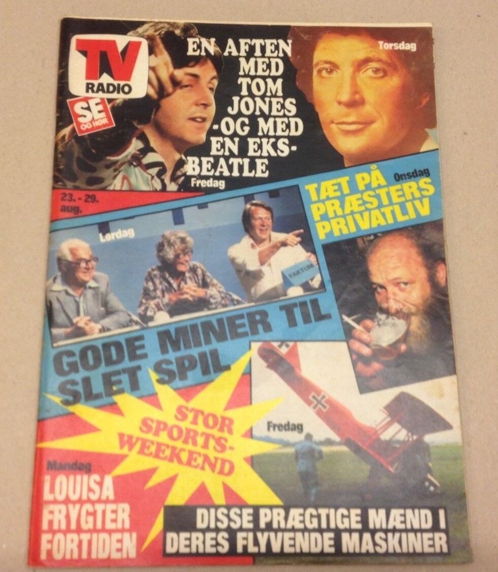 Poul McCartney Ex-Beatles Back Cover Vintage Danish Magazine 1979 "Se og Hoer"