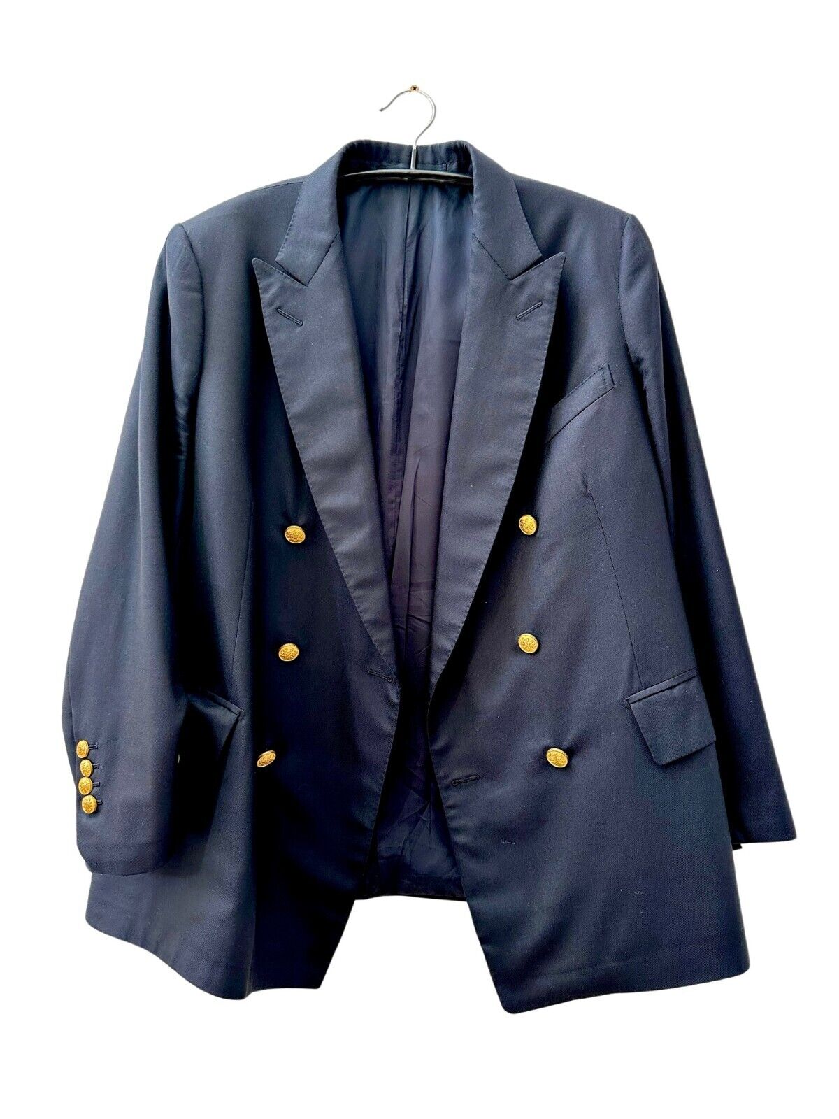 STOWERS Bespoke Savile Row Double Breasted Navy Blazer with Gold Buttons 40UK